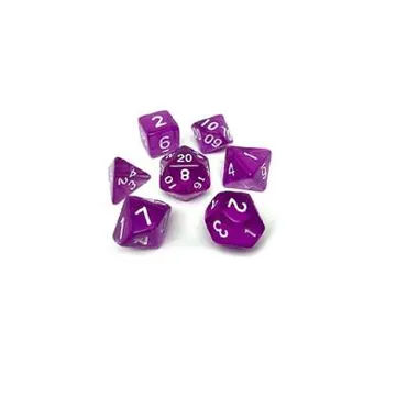 Chessex Mini Translucent Purple with White 7-Dice Set - image of product number: 1