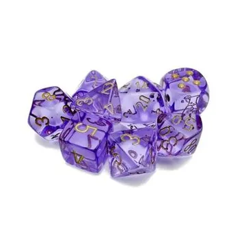 Chessex Translucent Lavender with Gold 7-Dice Set with bonus die (Lab Dice) - slika proizvoda pod brojem: 1