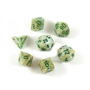 Chessex Marble Green with Dark Green 7- Dice Set - slika proizvoda pod brojem: 1