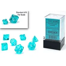 Preporučeni proizvod: Chessex Mini Translucent Teal with White 7-Dice Set