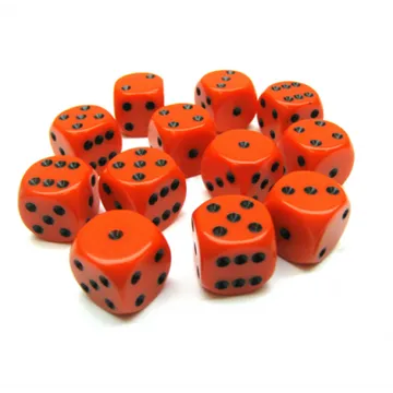 Chessex Opaque Orange with Black 16mm D6 Dice Block (12 Dice) - slika proizvoda pod brojem: 1
