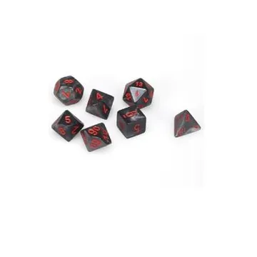 Chessex Mini Velvet Black with Red 7-Dice Set - image of product number: 1
