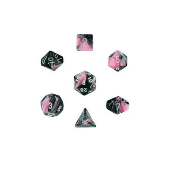 Chessex Mini Gemini Black Pink with White 7-Dice Set - slika proizvoda pod brojem: 1