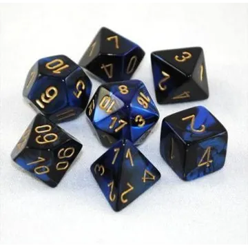 Chessex Gemini Black Blue with Gold 7-Dice Set - slika proizvoda pod brojem: 1