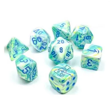 Chessex Festive Garden with Blue 7-Dice Set (Lab Dice) - slika proizvoda pod brojem: 1