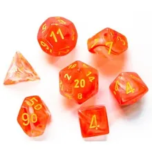 Preporučeni proizvod: Chessex Ghostly Glow Orange with Yellow 7-Dice Set
