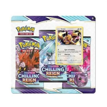 Pokemon TCG Sword and Shield Chilling Reign 3 Booster Blister Eevee - slika proizvoda pod brojem: 1