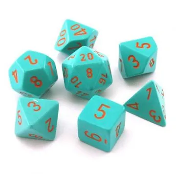 Chessex Heavy Turquoise with Orange (Lab Dice) - slika proizvoda pod brojem: 1