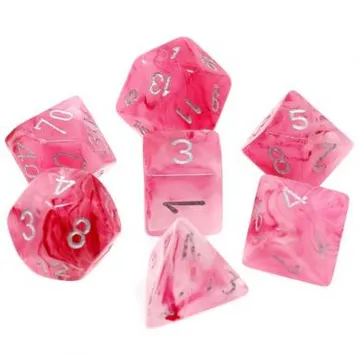 Chessex Ghostly Glow Pink with Silver 7-Dice Set - slika proizvoda pod brojem: 1