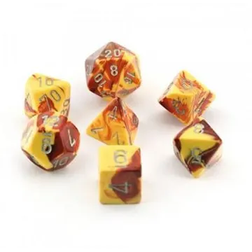 Chessex Gemini Red Yellow with Silver - image of product number: 1