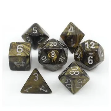 Chessex Leaf Black Gold with Silver 7- Dice Set - slika proizvoda pod brojem: 1