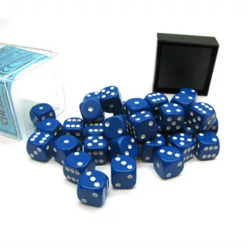 Chessex Opaque Blue with White 12mm D6 Dice Blocks (36 Dice) - slika proizvoda pod brojem: 1