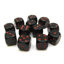 Preporučeni proizvod: Chessex Opaque Black with Red 16mm D6 Dice Block (12 Dice)