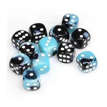 Chessex Gemini Black Shell with White 16mm D6 (12 Dice) - slika proizvoda pod brojem: 1