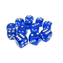 Preporučeni proizvod: Chessex Translucent Blue with White 16mm D6 (12 Dice)