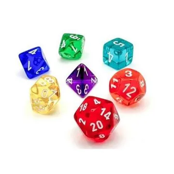 Chessex Prism Translucent GM & Beginner Player Polyhedral 7-Die Set - slika proizvoda pod brojem: 1