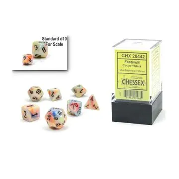 Chessex Mini Festive Circus with Black 7-Dice Set - image of product number: 1
