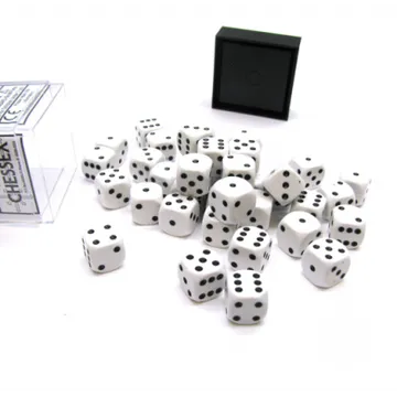 Chessex Opaque White with Black 12mm D6 Dice Blocks (36 Dice) - slika proizvoda pod brojem: 1