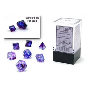 Chessex Mini Nebula Luminary Nocturnal with Blue 7-Dice Set - slika proizvoda pod brojem: 1