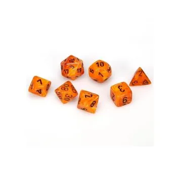 Chessex Mini Vortex Orange with Black 7-Dice Set - slika proizvoda pod brojem: 1