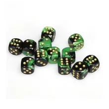 Preporučeni proizvod: Chessex Gemini Black Green with Gold 16mm D6 (12 Dice)