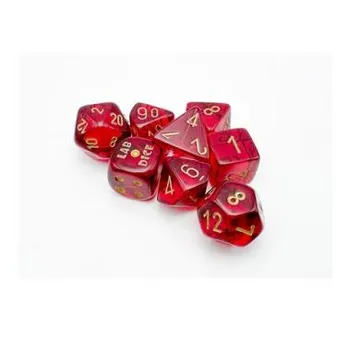 Chessex Translucent Crimson with Gold 7-Dice Set with bonus die (Lab Dice) - slika proizvoda pod brojem: 1