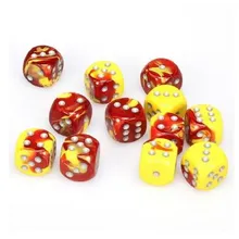 Preporučeni proizvod: Chessex Gemini Red Yellow with Silver 16mm D6 (12 Dice)
