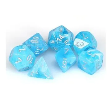 Chessex Borealis Luminary Sky Blue with White 7-Dice Set - slika proizvoda pod brojem: 1
