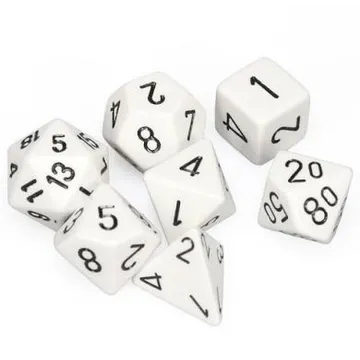 Chessex Opaque White with Black 7-Dice Set - slika proizvoda pod brojem: 1
