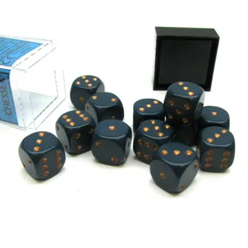 Chessex Opaque Dusty Blue with Copper 16mm D6 Dice Block (12 Dice) - slika proizvoda pod brojem: 1