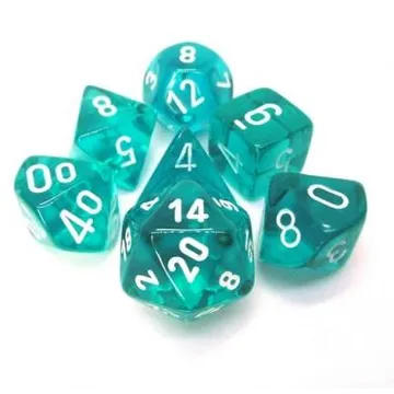 Chessex Translucent Teal with White - slika proizvoda pod brojem: 1