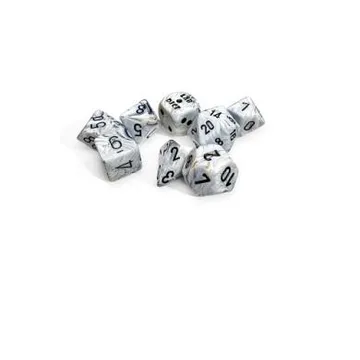 Chessex Marble Calcite with Black 7-Dice Set with bonus die (Lab Dice) - image of product number: 1